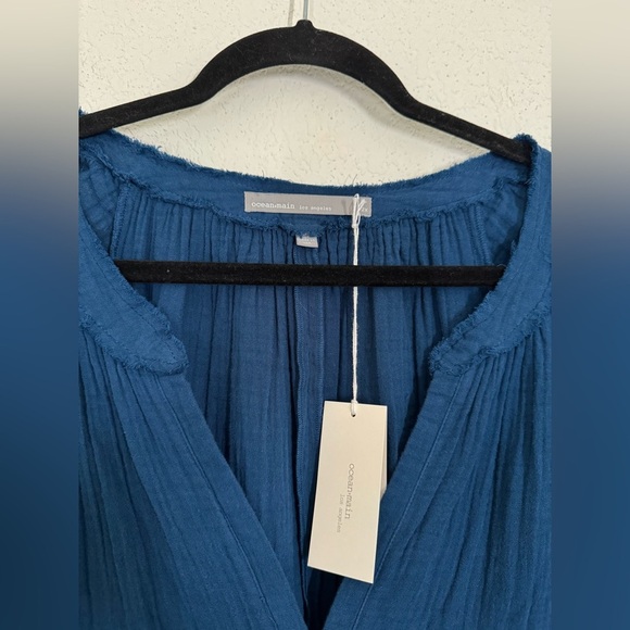 Ocean + Main Teal Gauze 100% Cotton Maxi Dress With Pockets Size 2X NEW - Picture 3 of 7